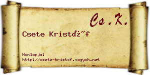 Csete Kristóf névjegykártya