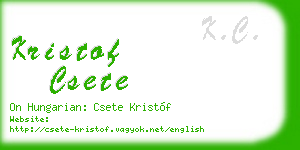 kristof csete business card