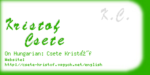 kristof csete business card